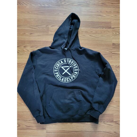 Circa Survive Philadelphia Band Hoodie Sweatshirt Champion Tag Size Large Y2K - Picture 1 of 7